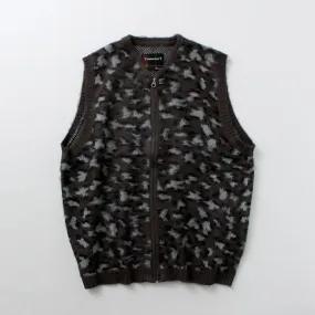 TOWN CRAFT / Shaggy Vintage Pattern Zipped Vest