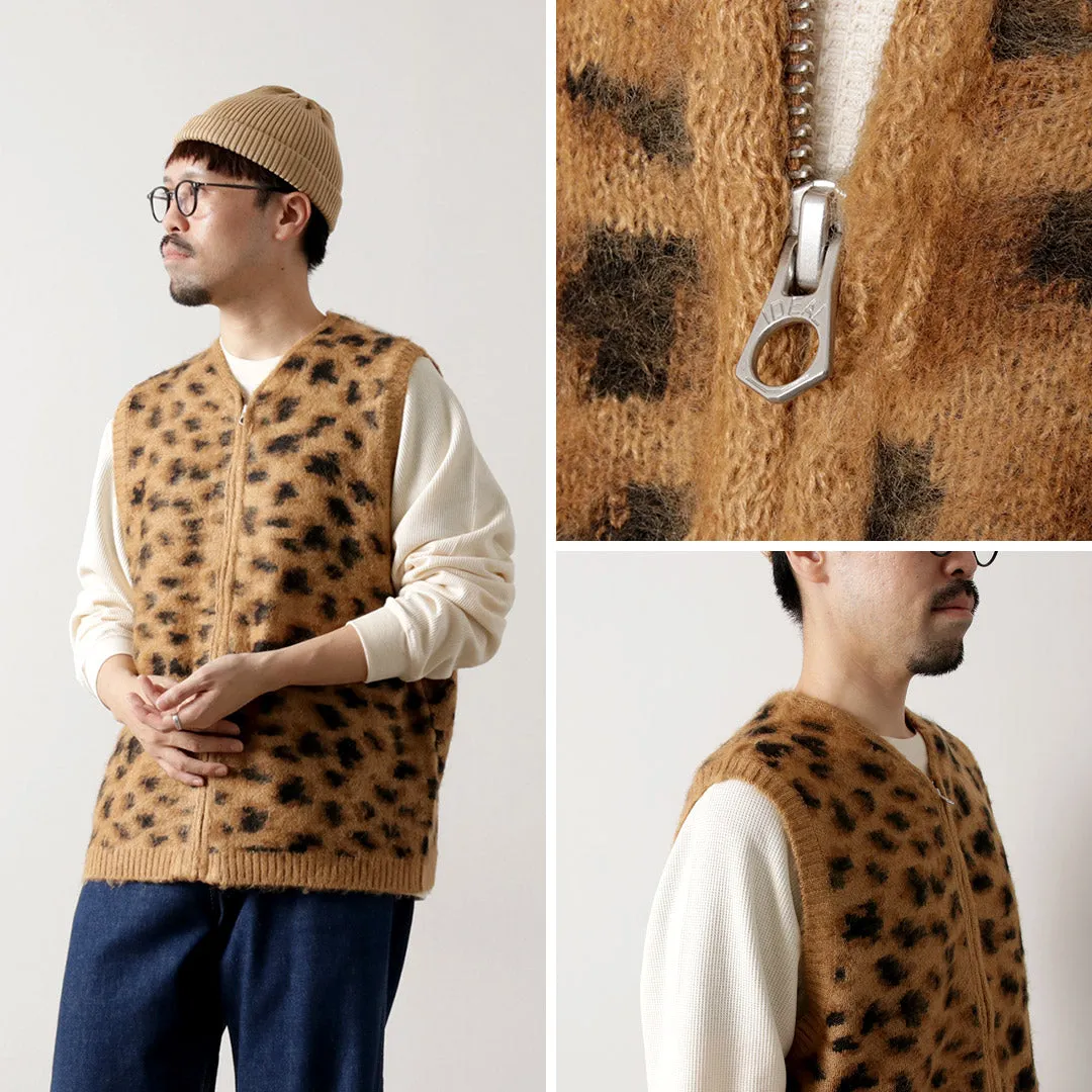 TOWN CRAFT / Shaggy Vintage Pattern Zipped Vest