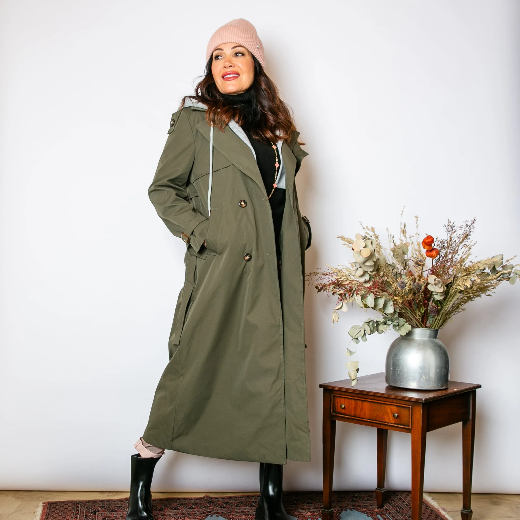 Trench Coat with Hood