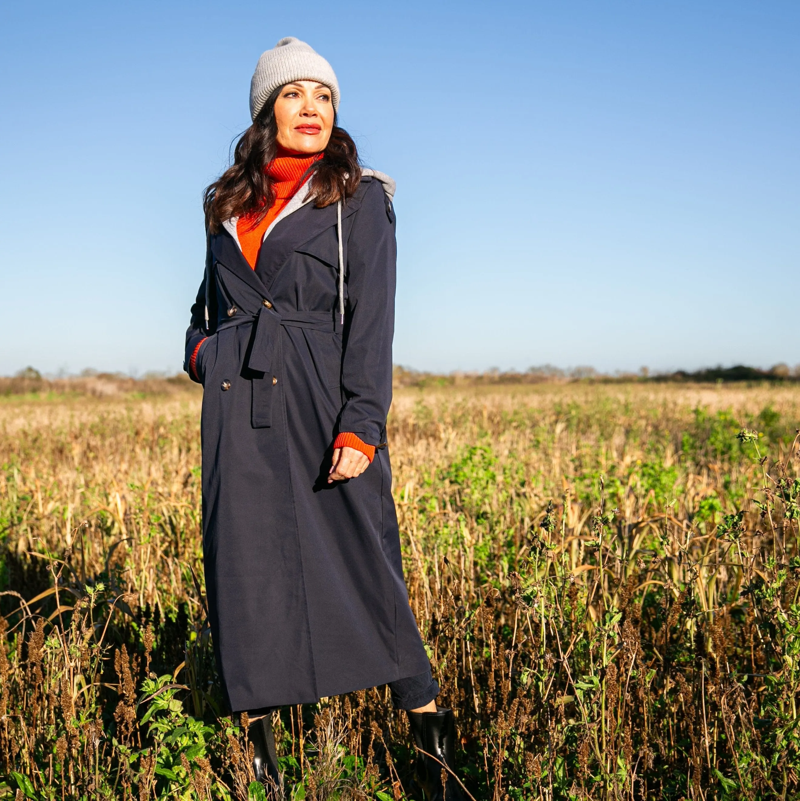 Trench Coat with Hood