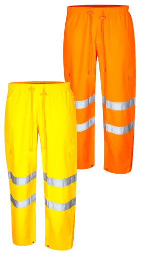 Tru Workwear Hi Vis Wet Weather Cargo Pants c/w Bio Motion Reflective Tape TW1996T2