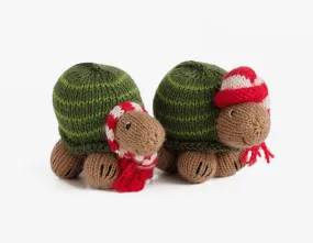 Turtle Ornaments With Scarf or Hat Handmade Knit in Peru