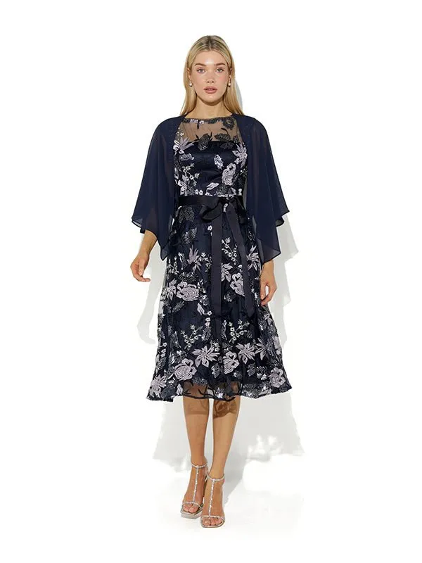 Twiggy Navy Chiffon Wrap