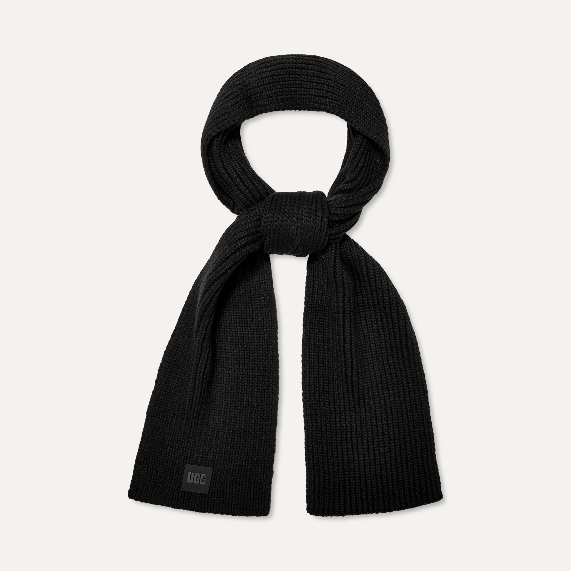 UGG® Chunky Rib Knit Scarf - Black