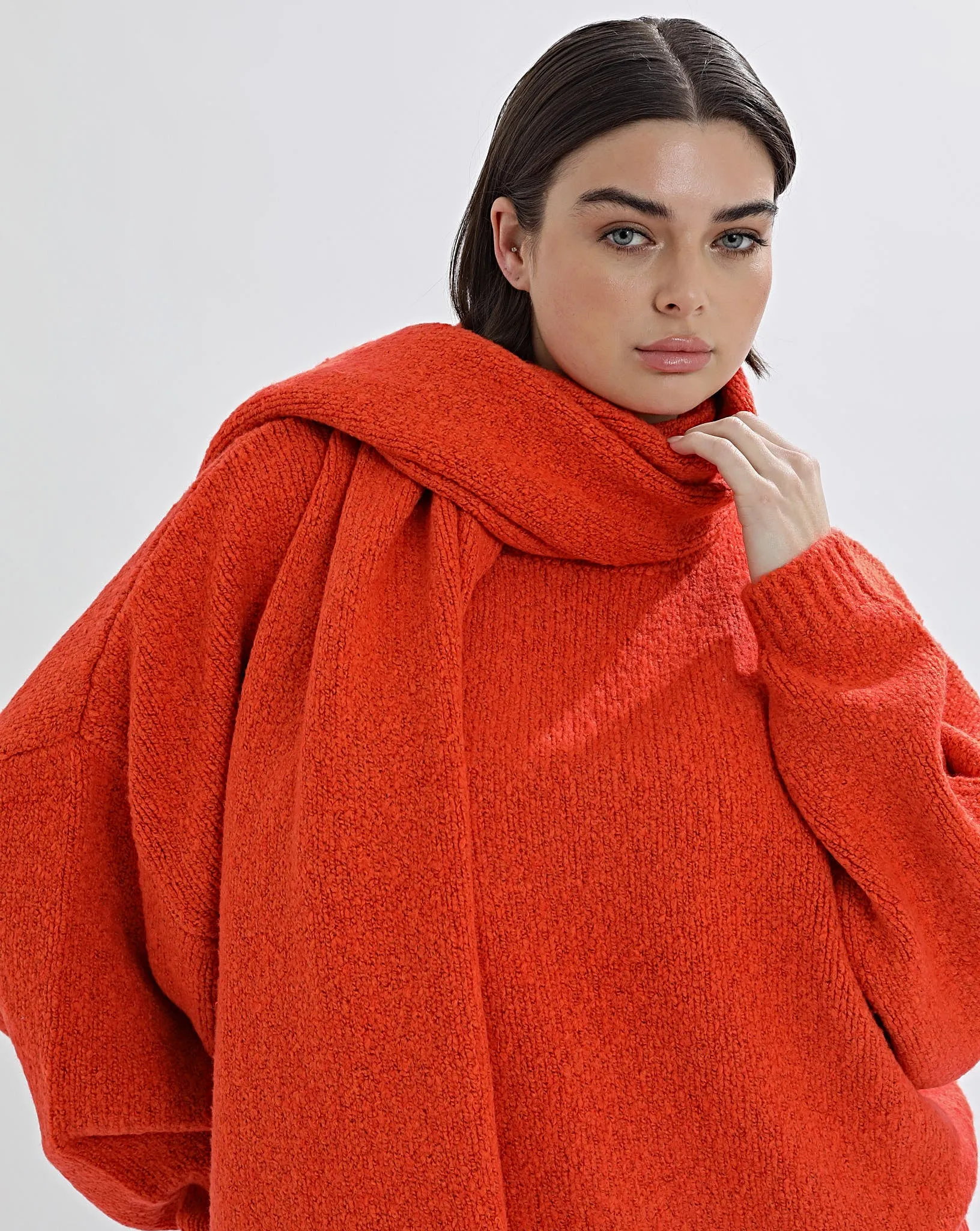 Valentina Knit Scarf Red Marl