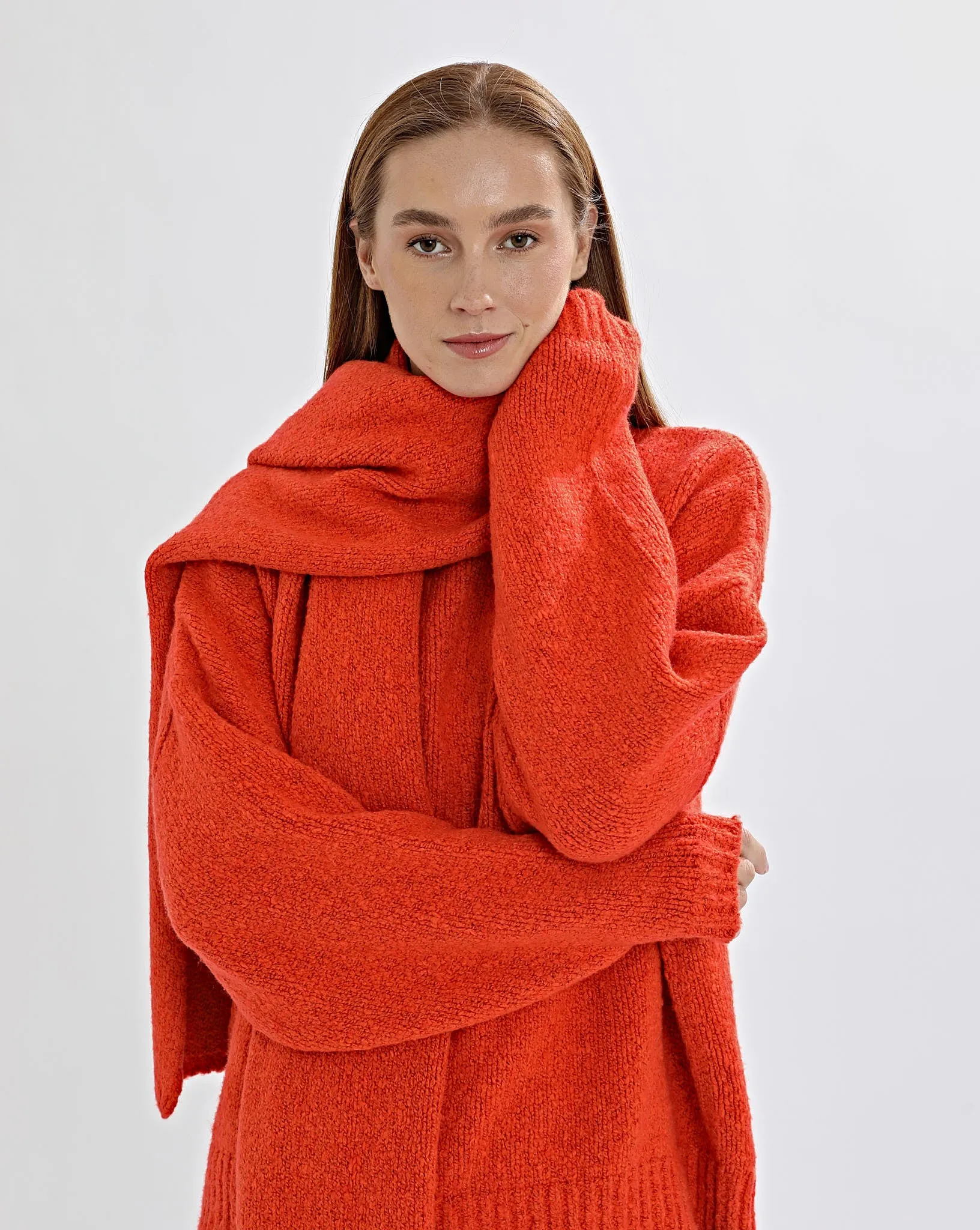 Valentina Knit Scarf Red Marl