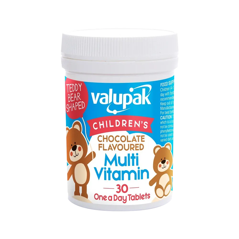 Valupak Children Chocolate Flavoured Multivitamin One a day x30