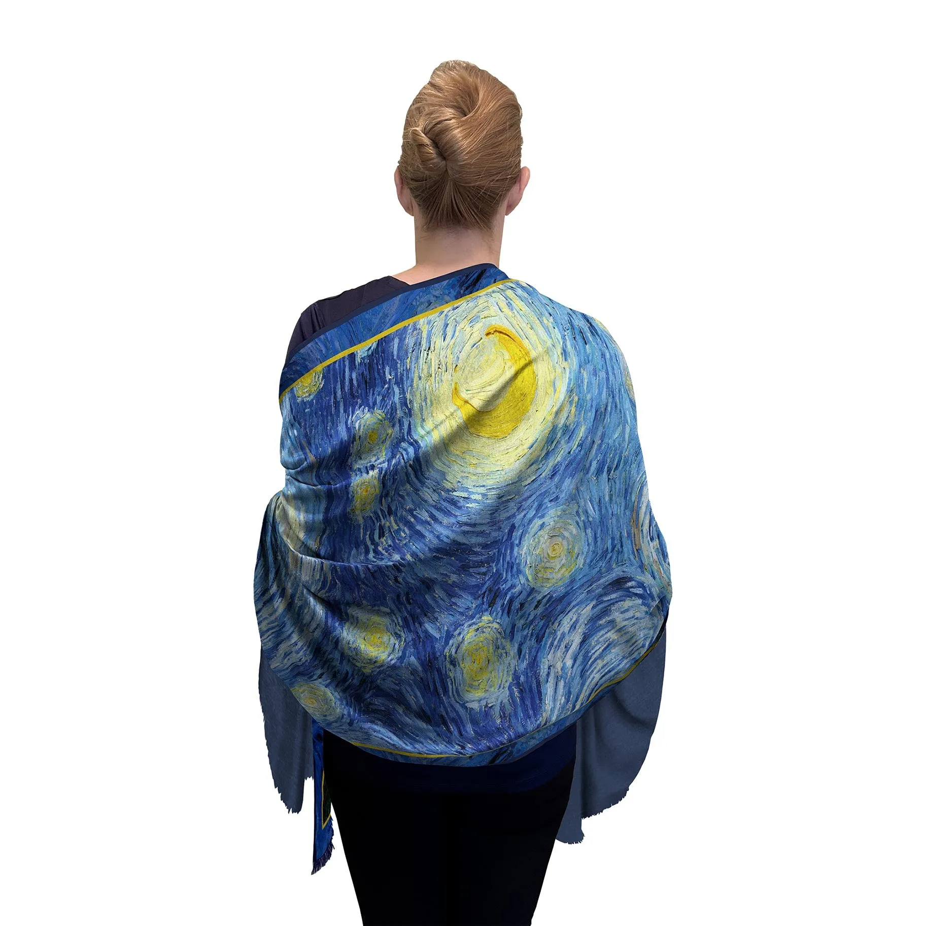 van Gogh Starry Night Silk Blend Women's Fashion Shawl