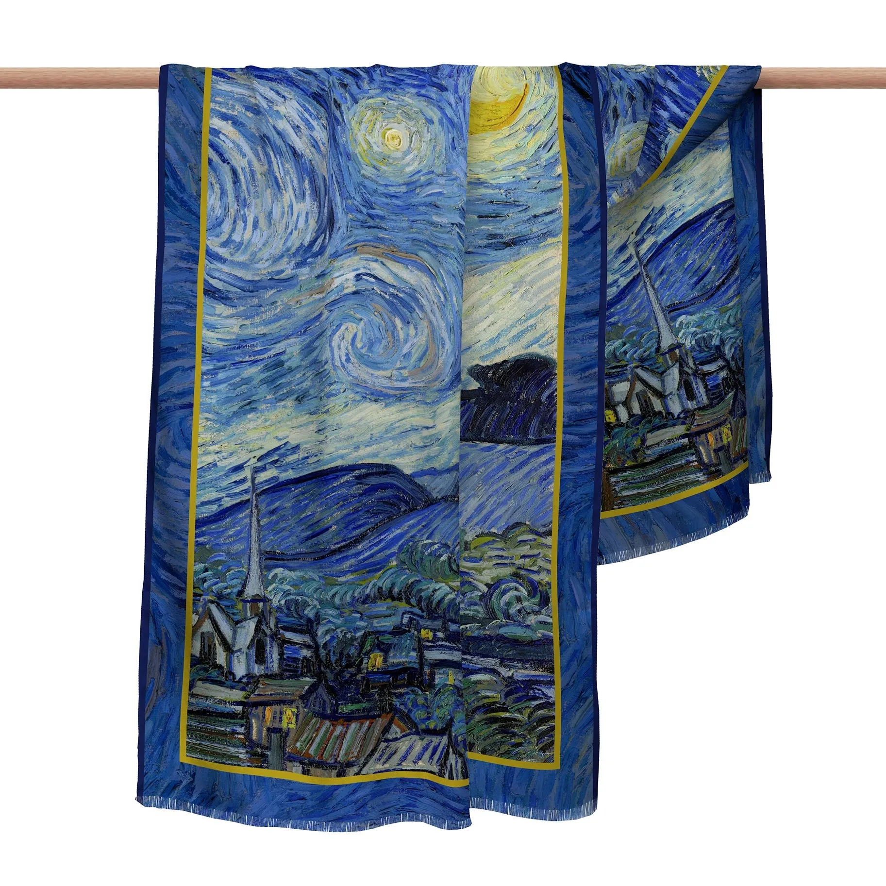 van Gogh Starry Night Silk Blend Women's Fashion Shawl