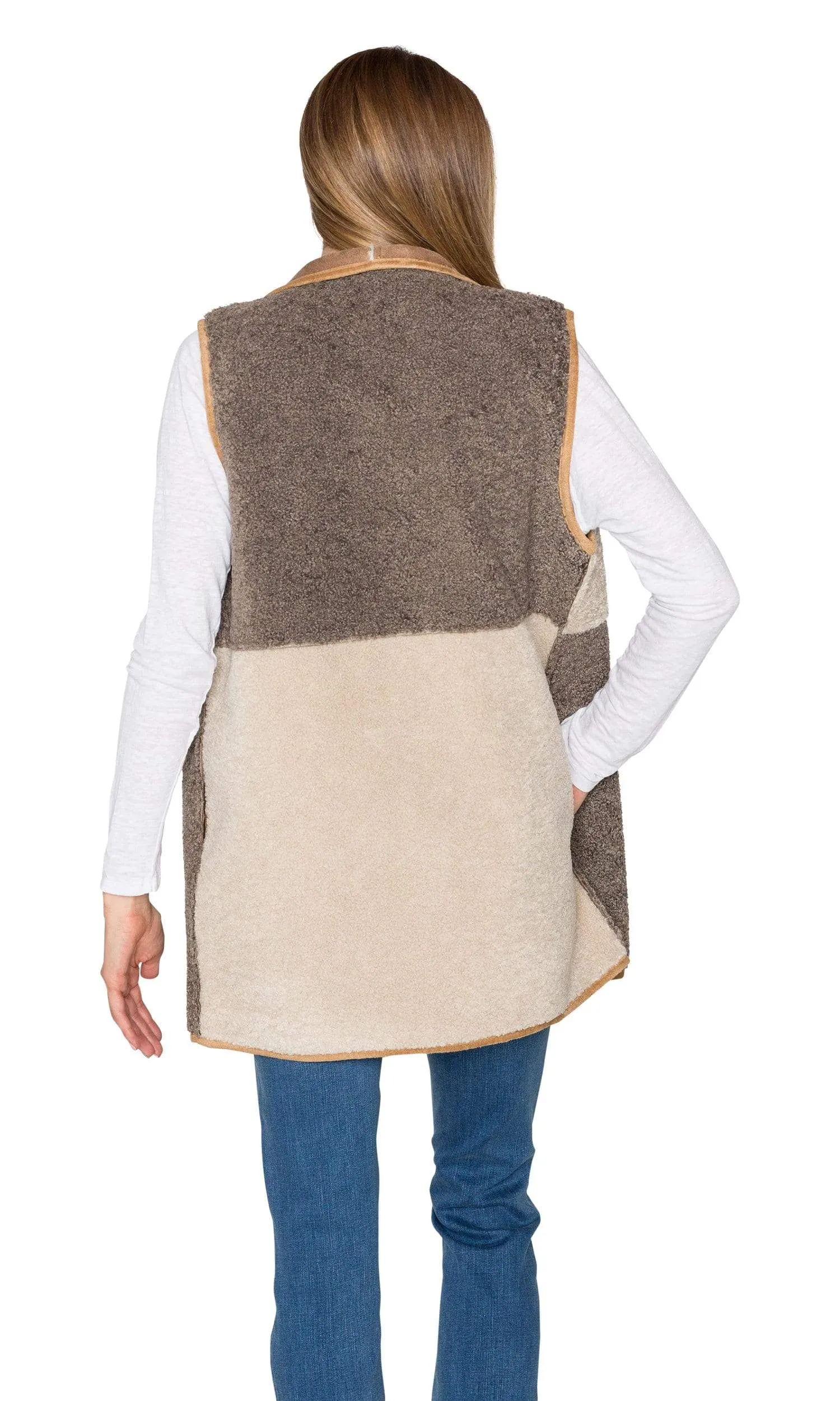 Velvet by Graham & Spencer Valetta Faux Sherpa Reversible Colorblock Vest