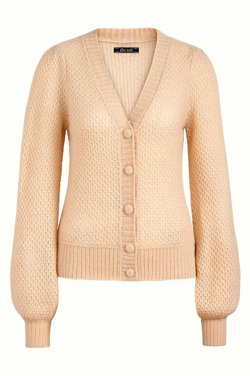 Vest met lange pofmouw | King Louie cardi V farfalle ivory