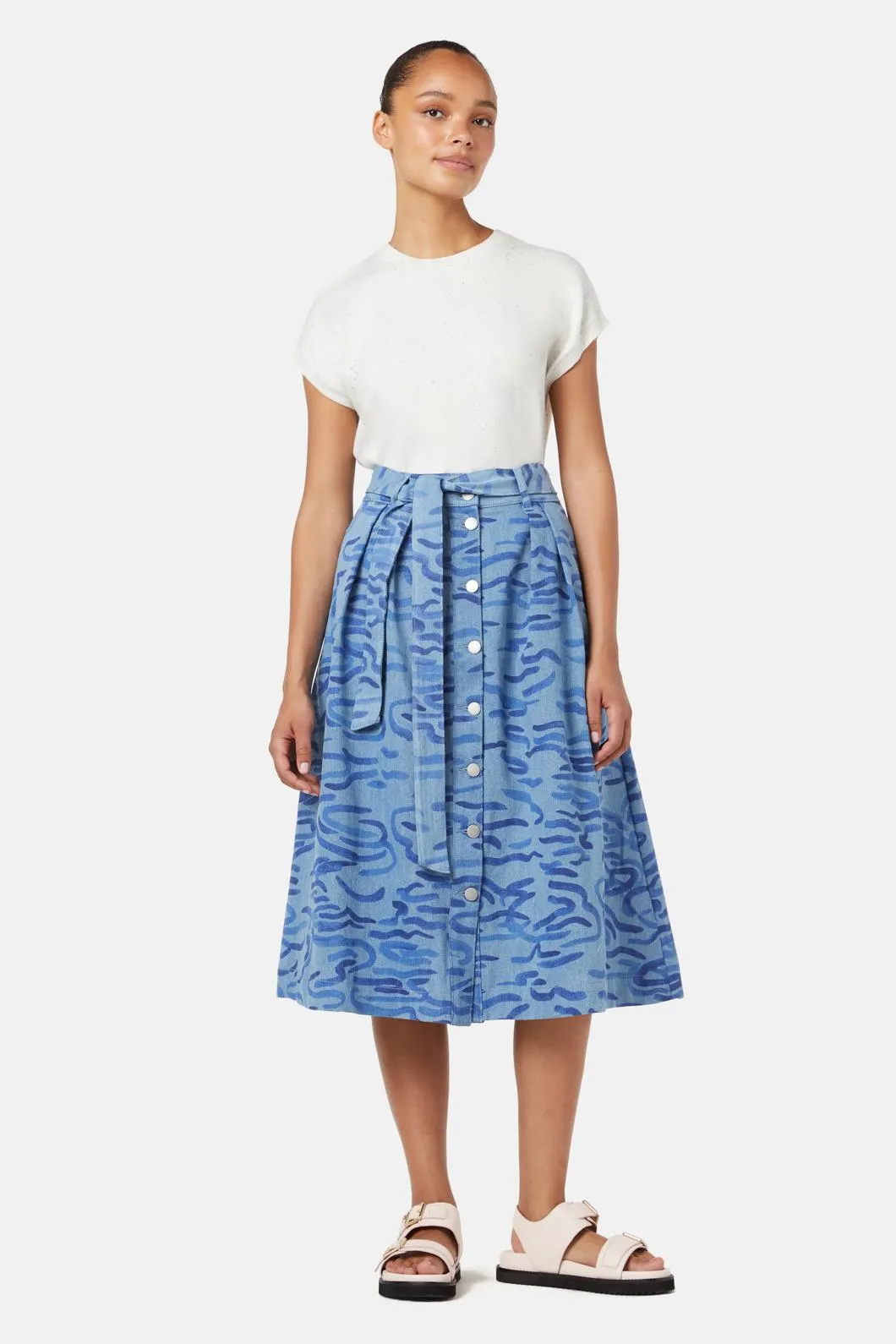 Wave After Wave Midi Skirt