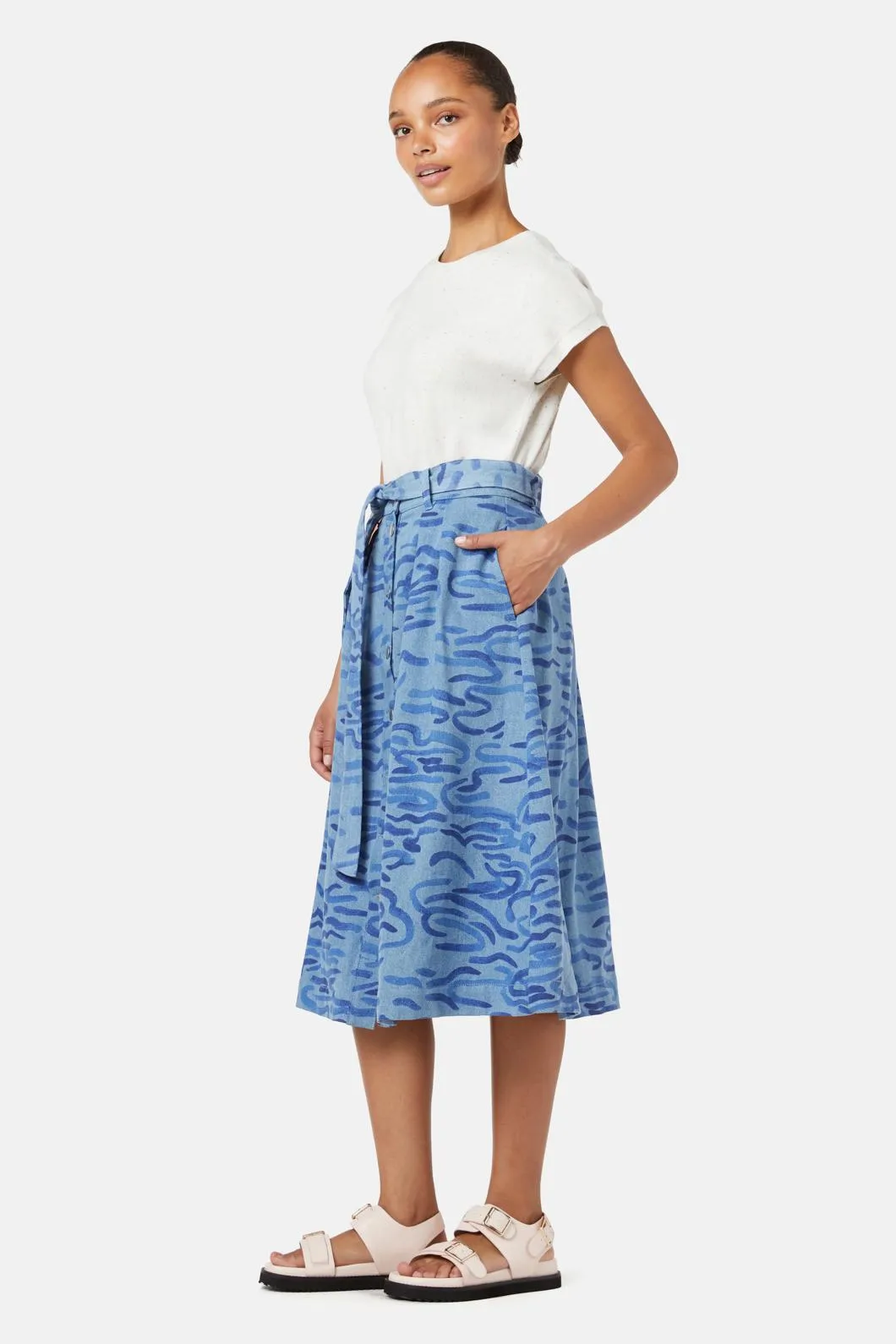 Wave After Wave Midi Skirt