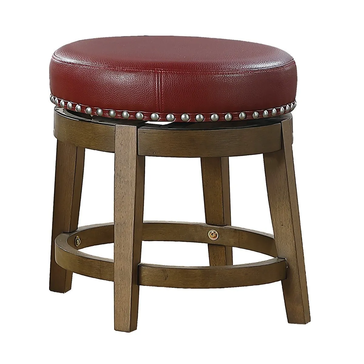 Westby Short Round Swivel Stool, Red - Set of 2