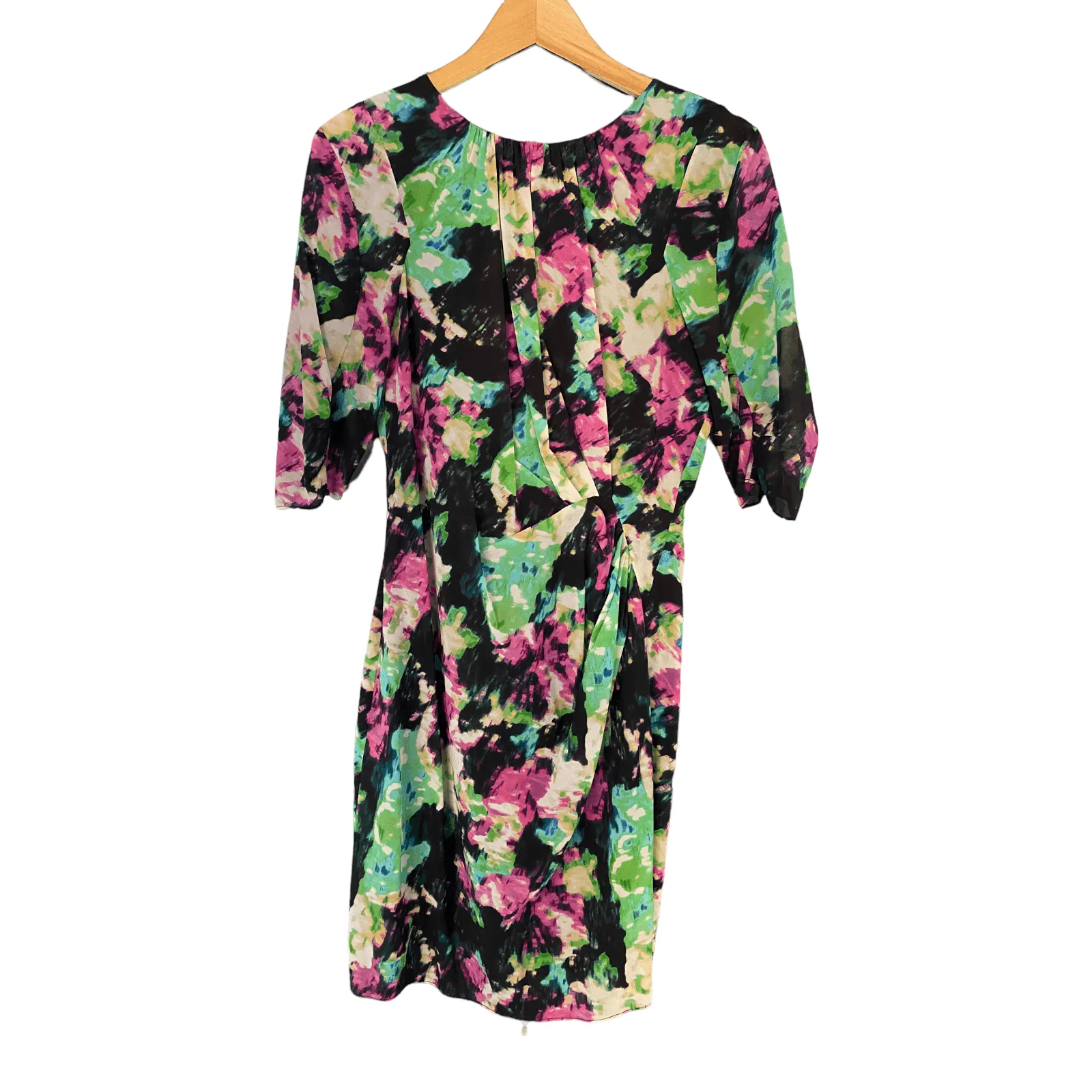 Whistles Silk Mix Dress Multicolour Abstract Floral Pattern UK Size 12