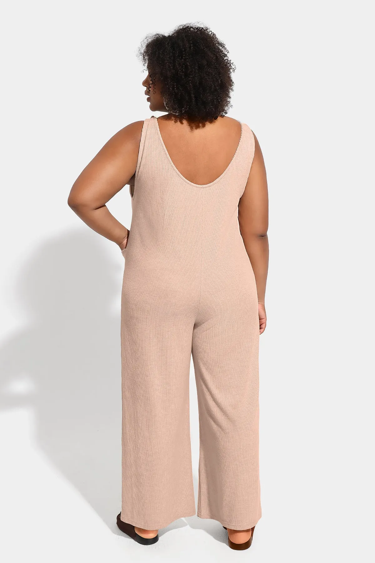 Wide Leg Camisole Overall Jumpsuit with Pockets