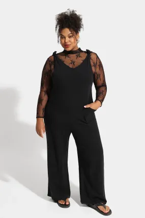 Wide Leg Camisole Overall Jumpsuit with Pockets