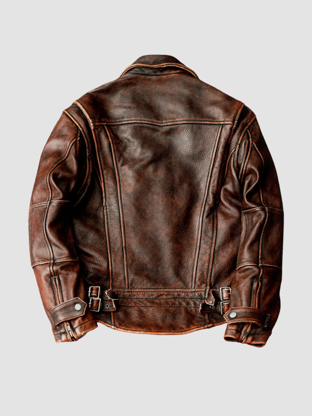 WLS Retro Stone-Washed Leather Jacket