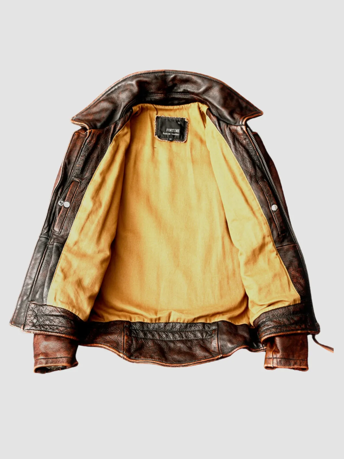 WLS Retro Stone-Washed Leather Jacket