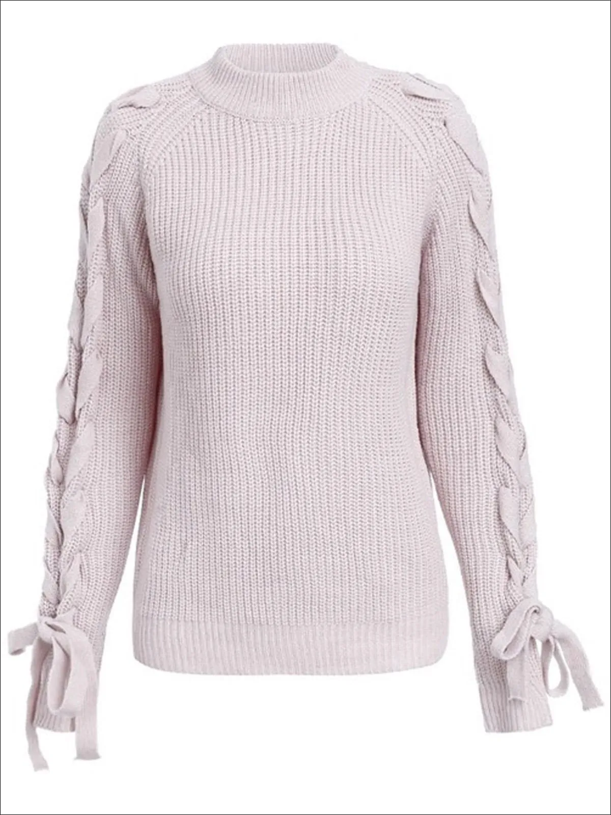 Women's Fashion Lace Up Cozy Knitted Sweater