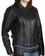 Women's Studded Black Leather Jacket