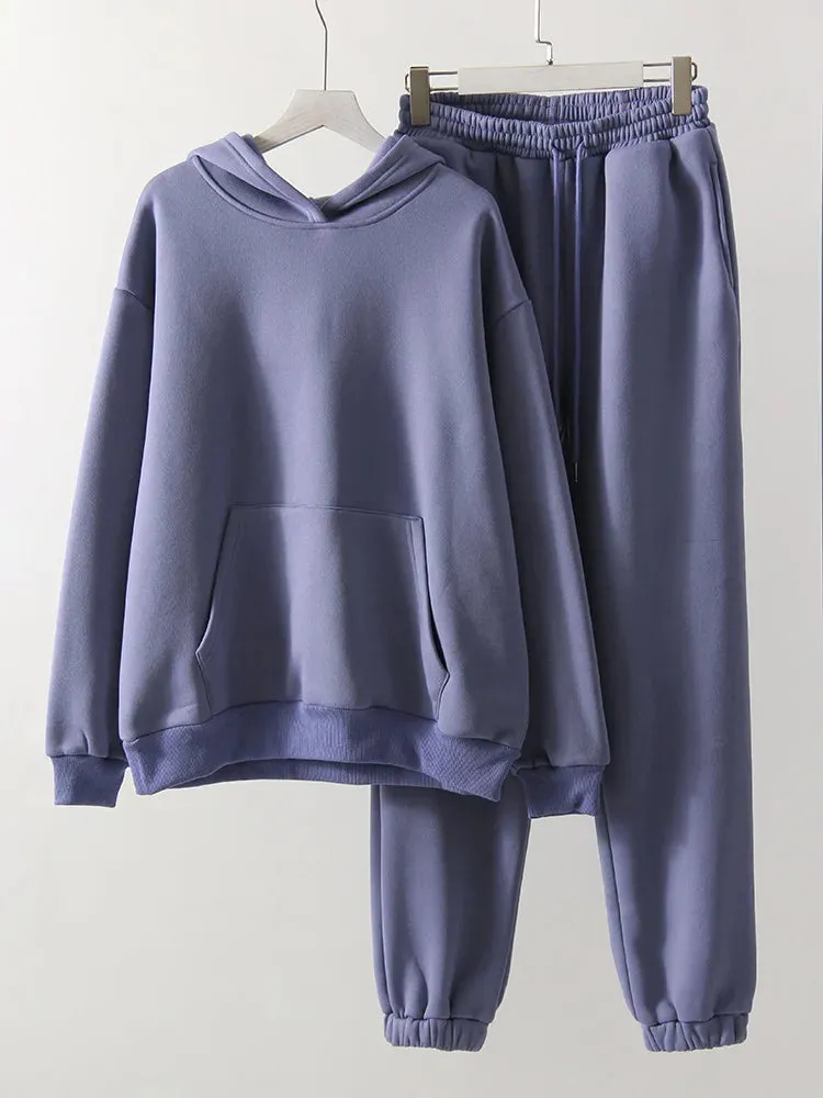 Women's Two Piece Loose Pullover Suit