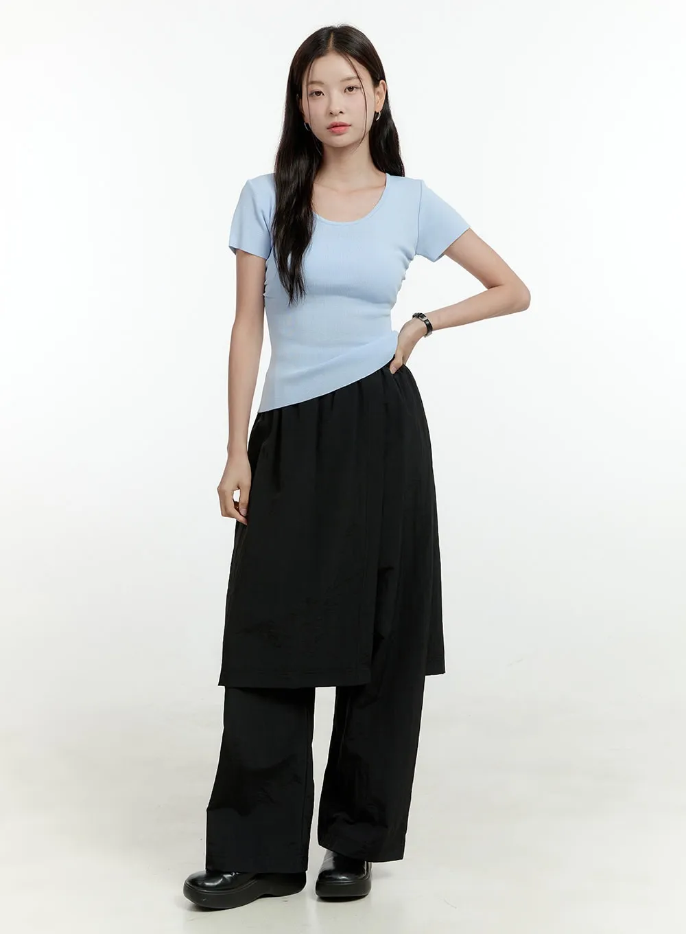 Wrap Midi Skirt with Pants OL430