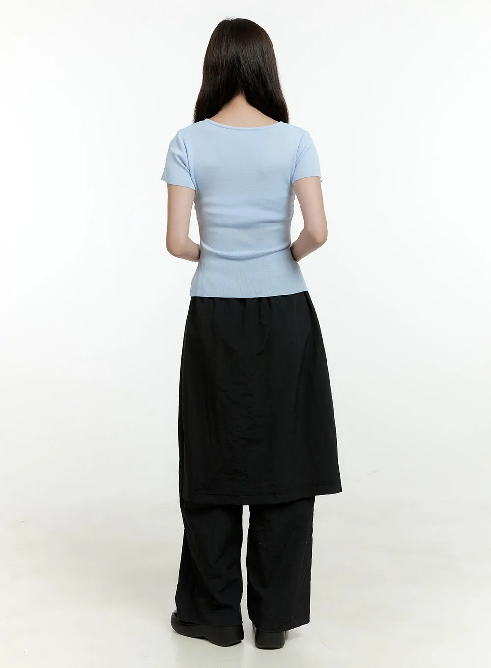 Wrap Midi Skirt with Pants OL430