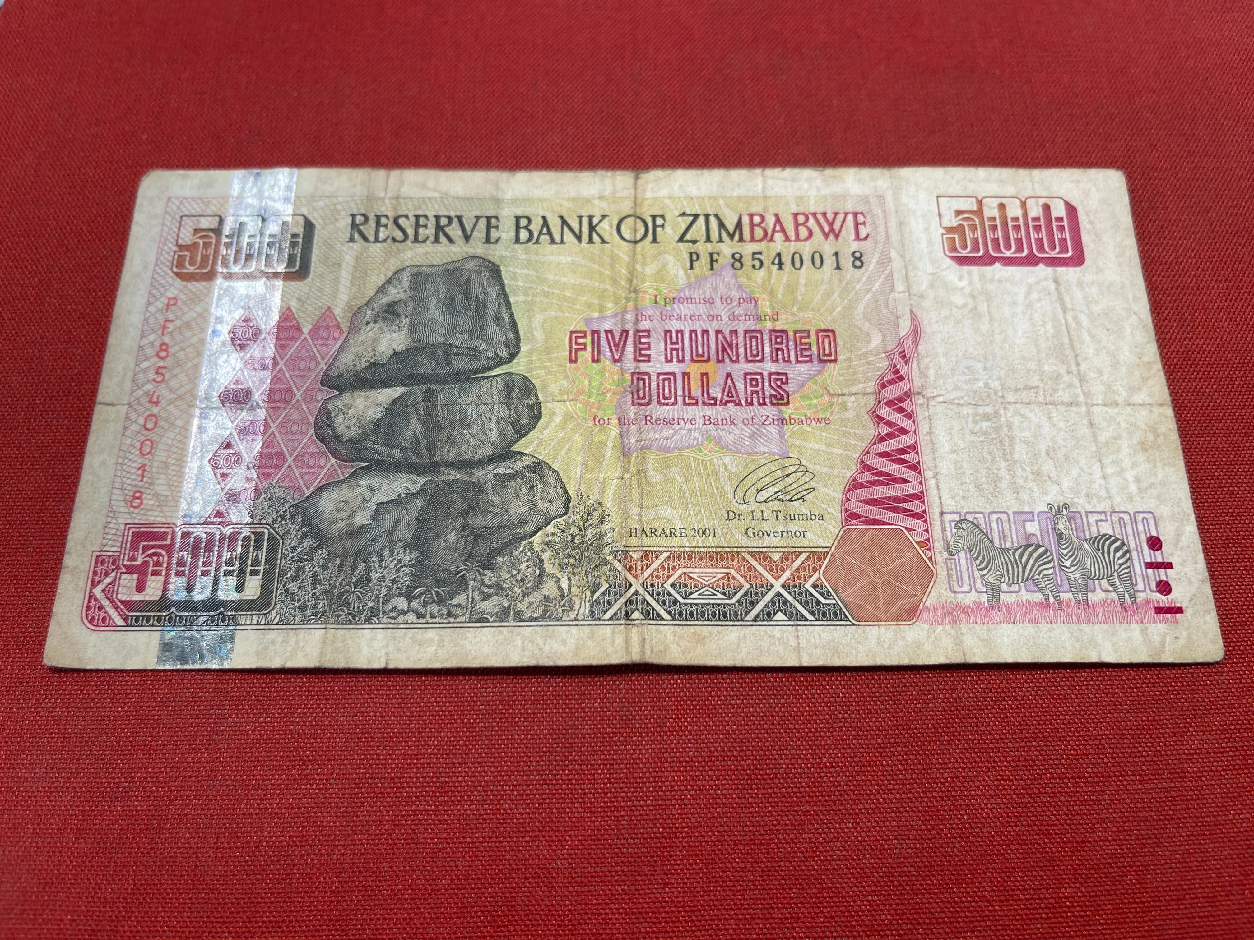 Zimbabwe 500 Dollar Banknote